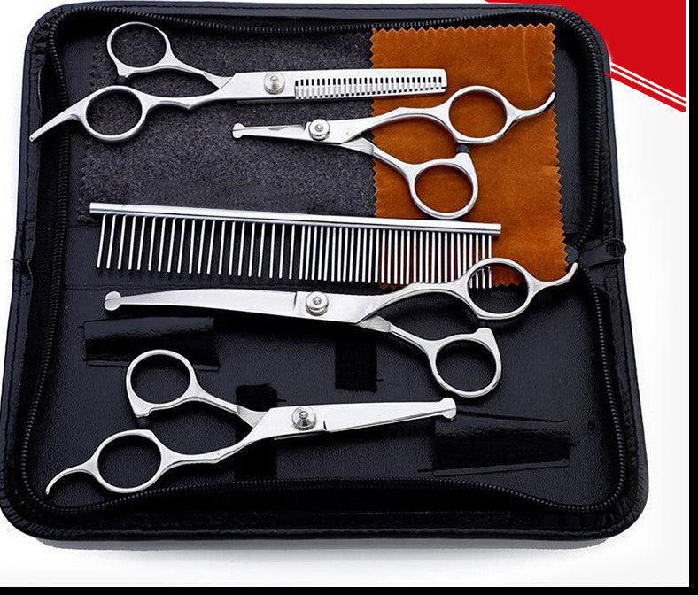 Professional Pet Grooming Scissors Set – Stainless Steel Fur Care Kit with Safety Tips