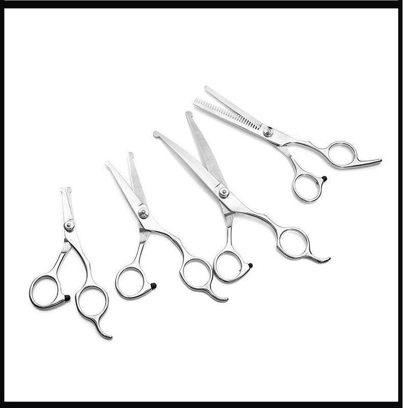 Professional Pet Grooming Scissors Set – Stainless Steel Fur Care Kit with Safety Tips
