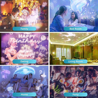 Kids Ocean Wave Night Light Projector – 7 Themes Rotating Ceiling Lamp USB Powered